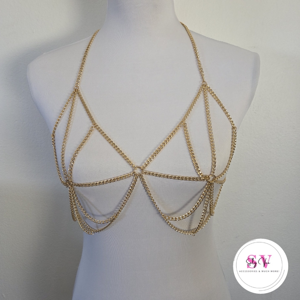 Gold body chain jewelry